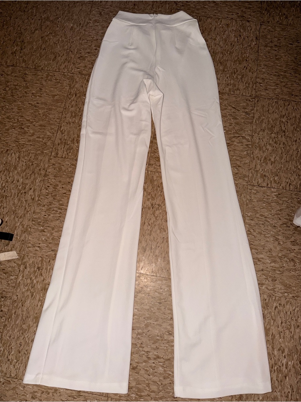Fashion Nova White High-Rise Wide Leg Trousers